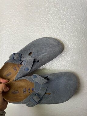 Birkenstock Kids Light Gray Suede Slip-On Clogs